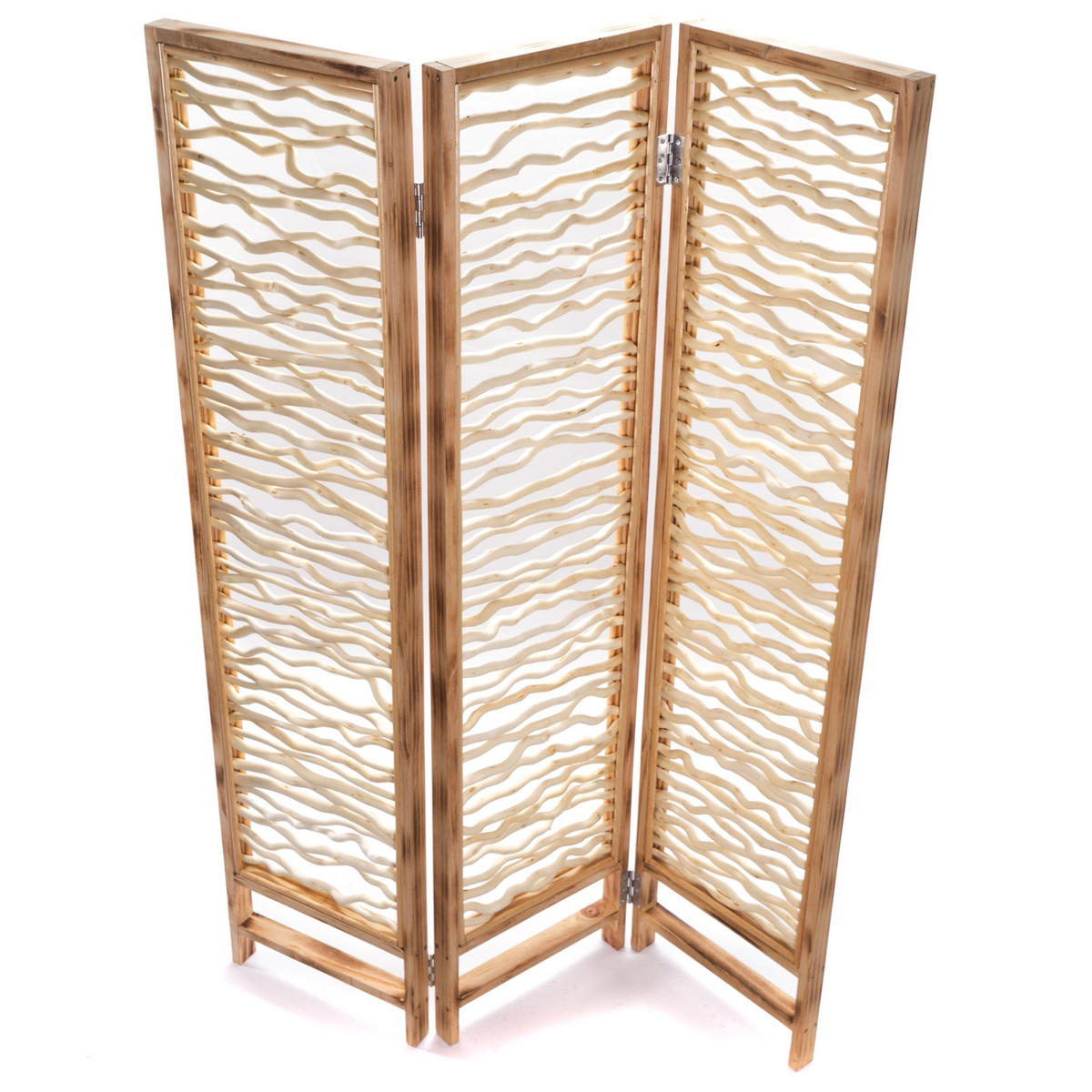 RAUMTEILER Twig 3-tlg. 170x120 cm, Holz, klappbar naturfarben - Naturfarben, Holz (120/170/5cm) - CREEDWOOD