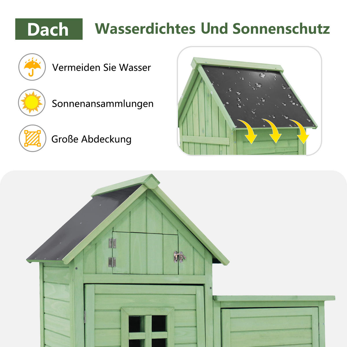 GERÄTEHAUS 118x54x173cm Grün Wetterfest Mit PVC-Dach - Grün, Holzwerkstoff (54/173/118cm) - FLIEKS
