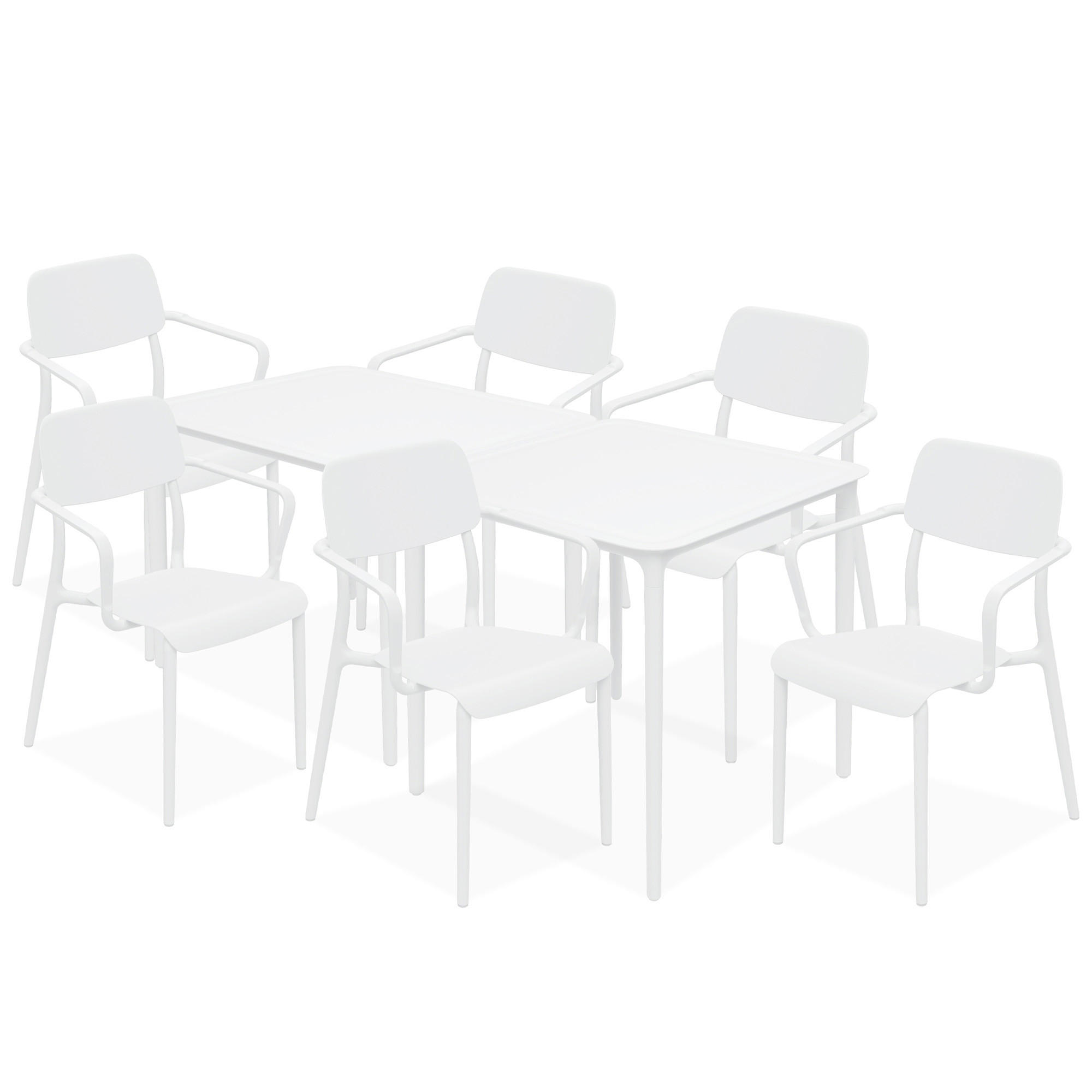 GARTENMÖBEL-SET GALIO, 8-tlg - Weiß, Kunststoff - KONSIMO®