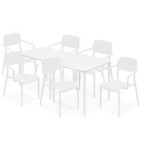 GARTENMÖBEL-SET GALIO, 8-tlg - Weiß, Kunststoff - KONSIMO®
