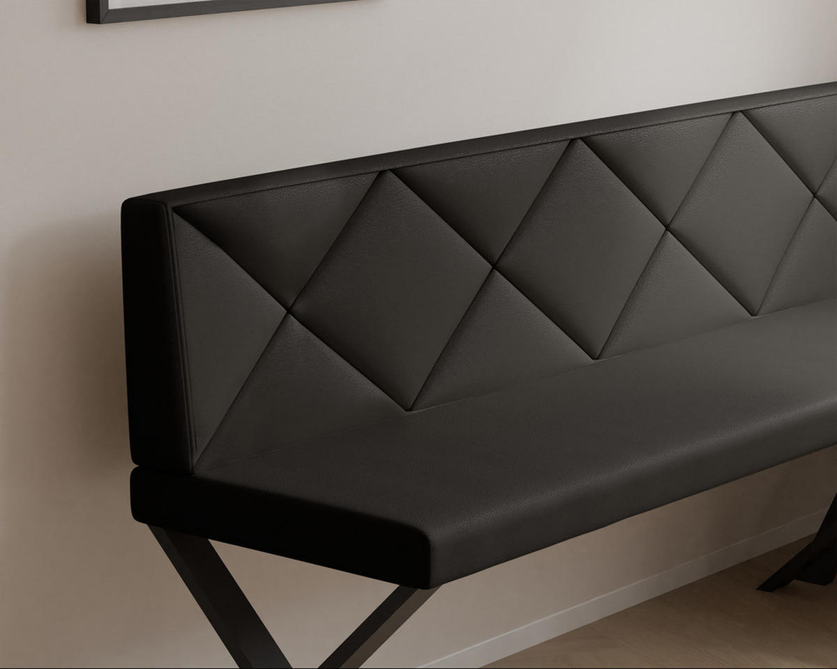 ECKBANK rechts VERO X Kunstleder gesteppt, 168/128 cm Anthrazit - Anthrazit, Kunststoff/Textil (128/168cm) - Idohome