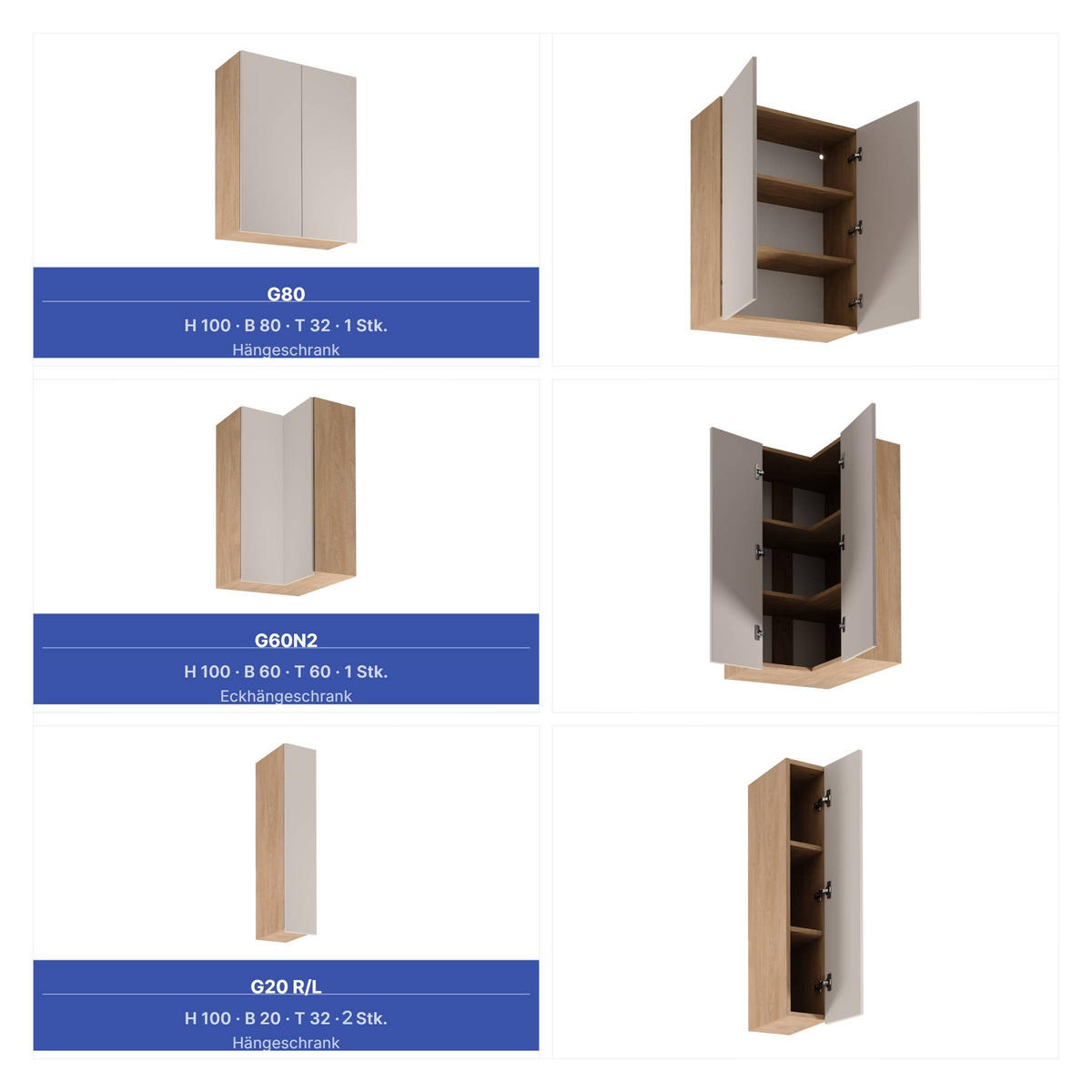 WINKELKÜCHE 405cm x 205 cm - Sorento KS5-M405 - in Beige / Sonoma Eiche - Beige/Schwarz, Holz (610/247/58cm)