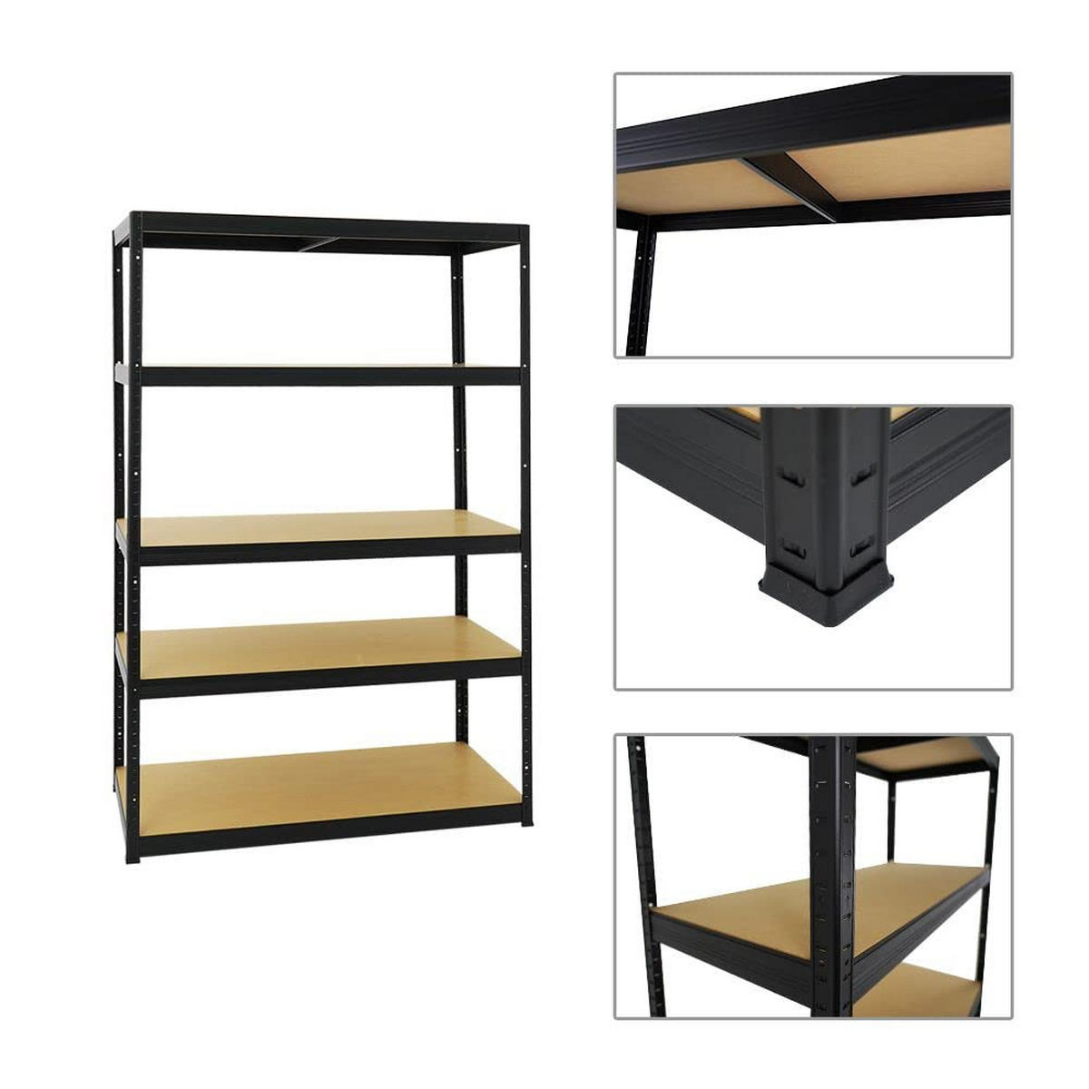 SCHWERLASTREGAL Big Elephant M 2er-Set mit 2x 180x120x60 cm Fachlast 250 kg Schwarz - Schwarz, Metall (240/180/60cm) - PROREGAL
