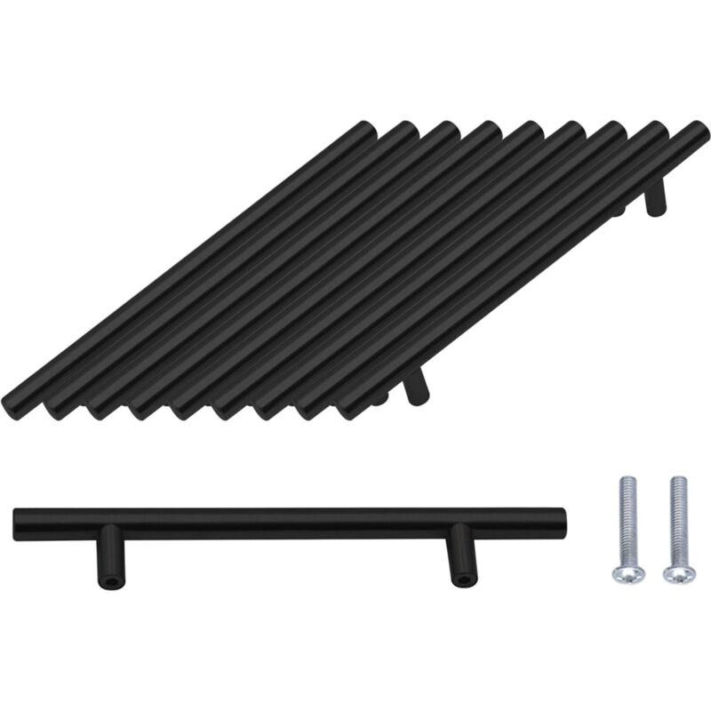 MÖBELGRIFF Schwarz 10er-Set 160 mm Edelstahl - Schwarz, Metall (1/3.2/25cm)