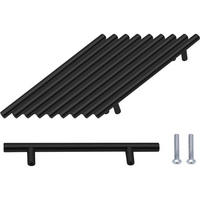 MÖBELGRIFF Schwarz 10er-Set 160 mm Edelstahl - Schwarz, Metall (1/3.2/25cm)