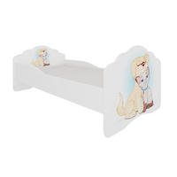 KINDERBETT Casimo weiß / Hund und Katze 88 / 164 / 63cm - Weiß, Holz/Holzwerkstoff (70/140cm) - Feldmann-Wohnen