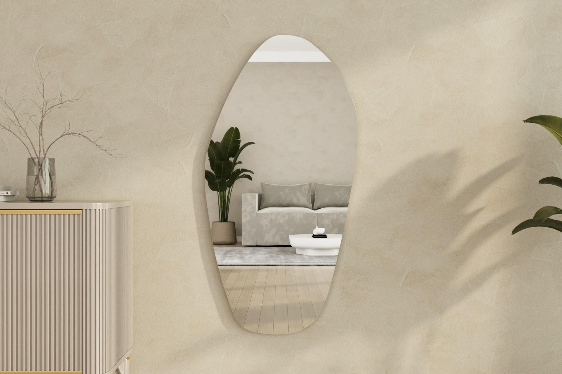 WANDSPIEGEL Aurora Silber 92642 - Silberfarben, Holzwerkstoff (60/120/2cm) - moebel17