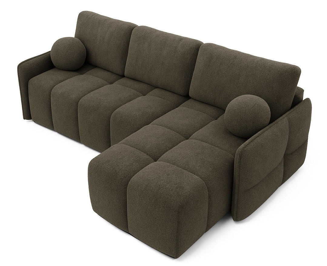 ECKSOFA Taupe MONO Mit Schlaffunktion Und Dekokissen Rechts - Braun, Textil (220/145cm) - Sepro Meble
