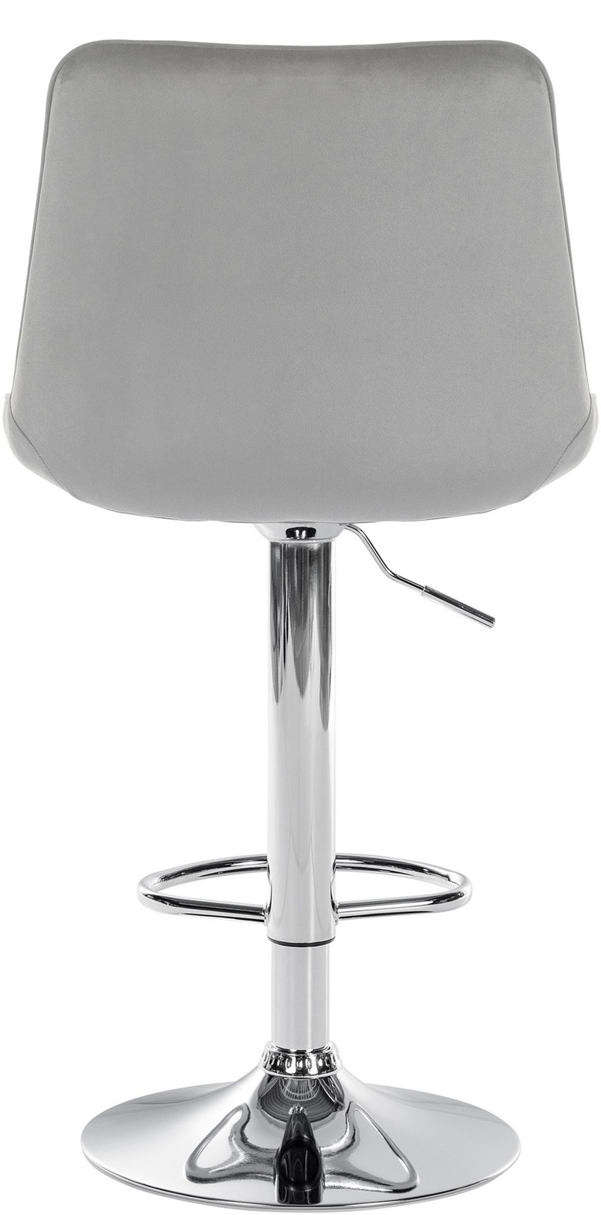 BARHOCKER Tolor Samt chrom grau - Chromfarben/Grau, Textil/Metall (49.5/112/50cm) - TPFLiving