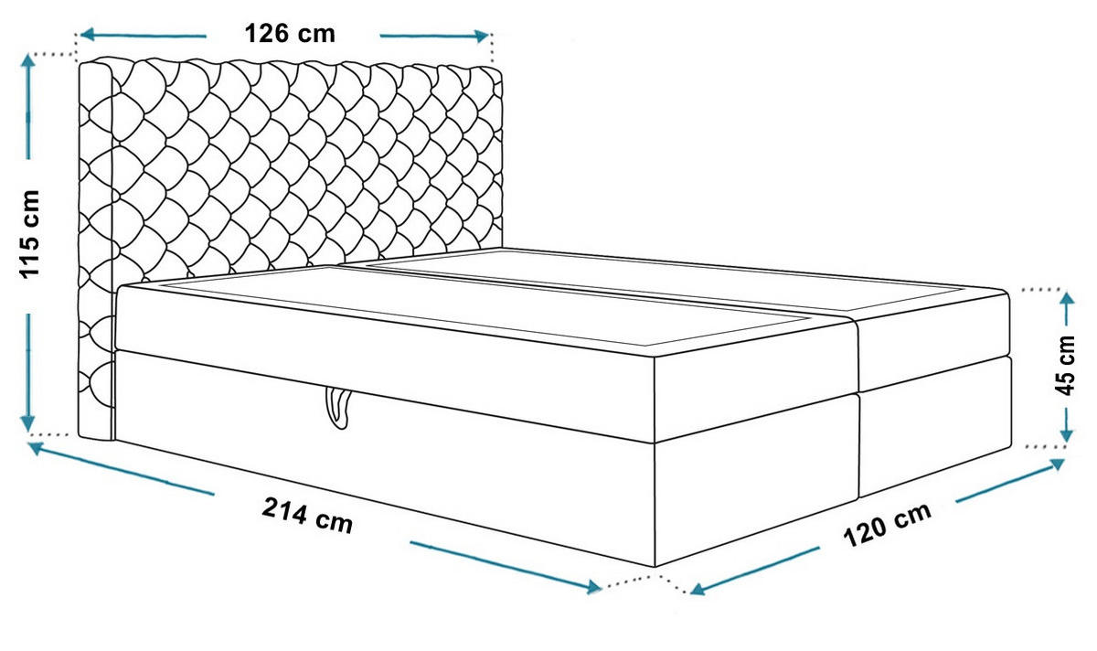 BETT Grafit FOX 8 120x200 cm - Graphitfarben, Textil (120/200cm) - Sepro Meble