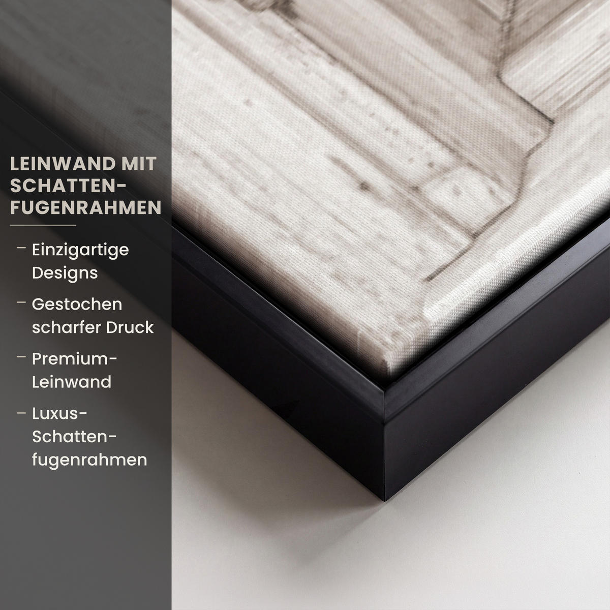 LEINWAND Bilder mit Rahmen - Winterlandschaft - Hütte - Berge - Ausblicke - Aussicht - Natur - 140x90 - Weiß Hochglanz, Textil (140/90cm) - MuchoWow