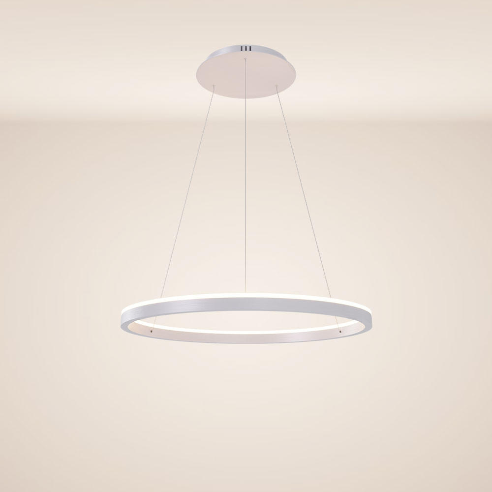 LED-HÄNGELAMPE Ring Weiß Ø 60cm - Weiß, Metall (60/60/3.3cm) - s.luce