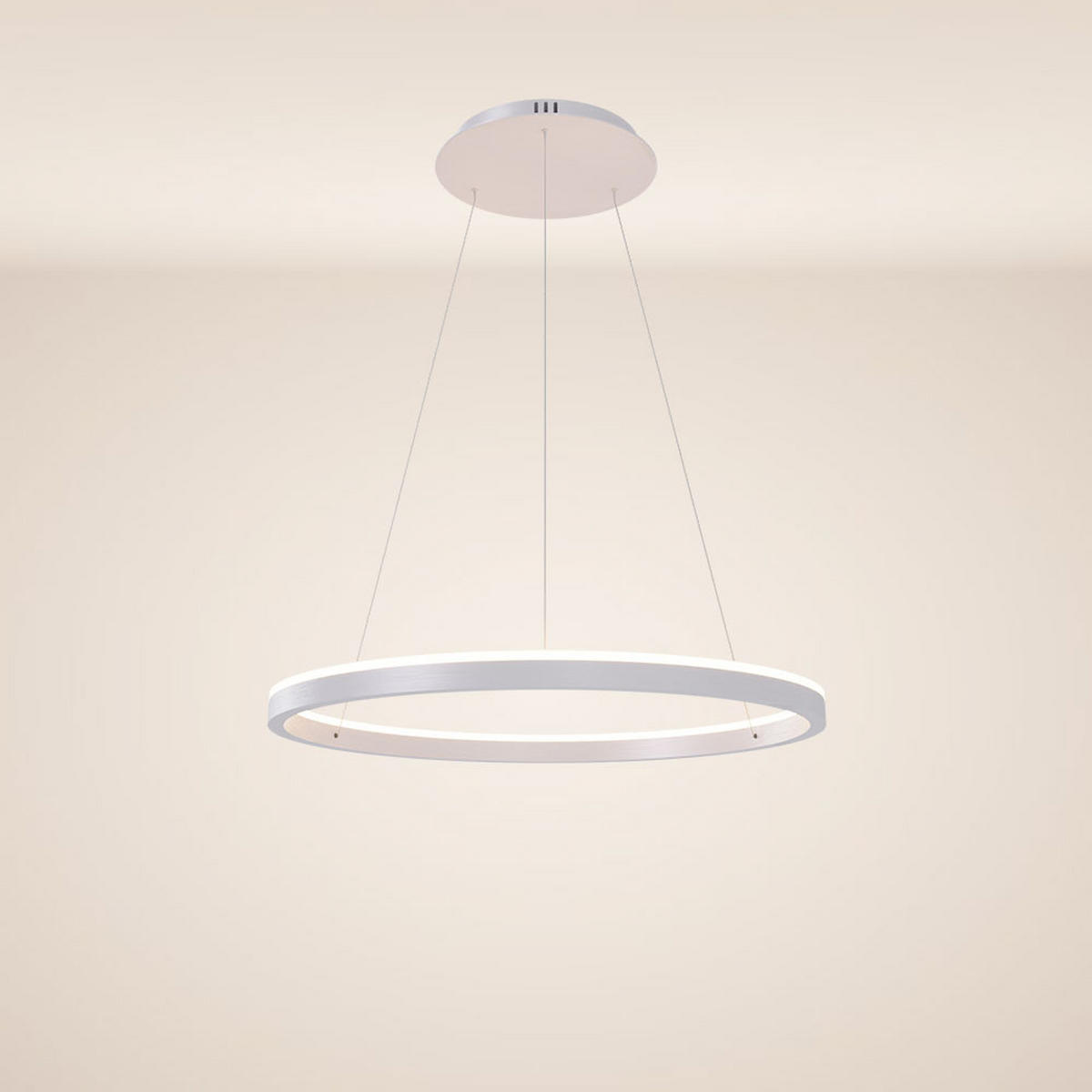 LED-HÄNGELAMPE Ring Weiß Ø 60cm - Weiß, Metall (60/60/3.3cm) - s.luce