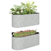 BLUMENTOPF-SET DE-10907 Hellgrau - Hellgrau, Kunststoff (15cm) - ComfortXL