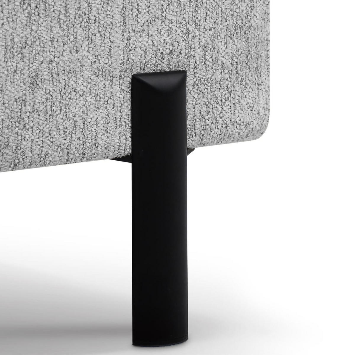 ECKSCHLAFSOFA Sora Mini mit verstellbaren Kopfstützen und Schlaffunktion, Chenille-Stoff, Hellgrau, Rechts - Hellgrau/Schwarz, Textil (190/285cm) - Beautysofa