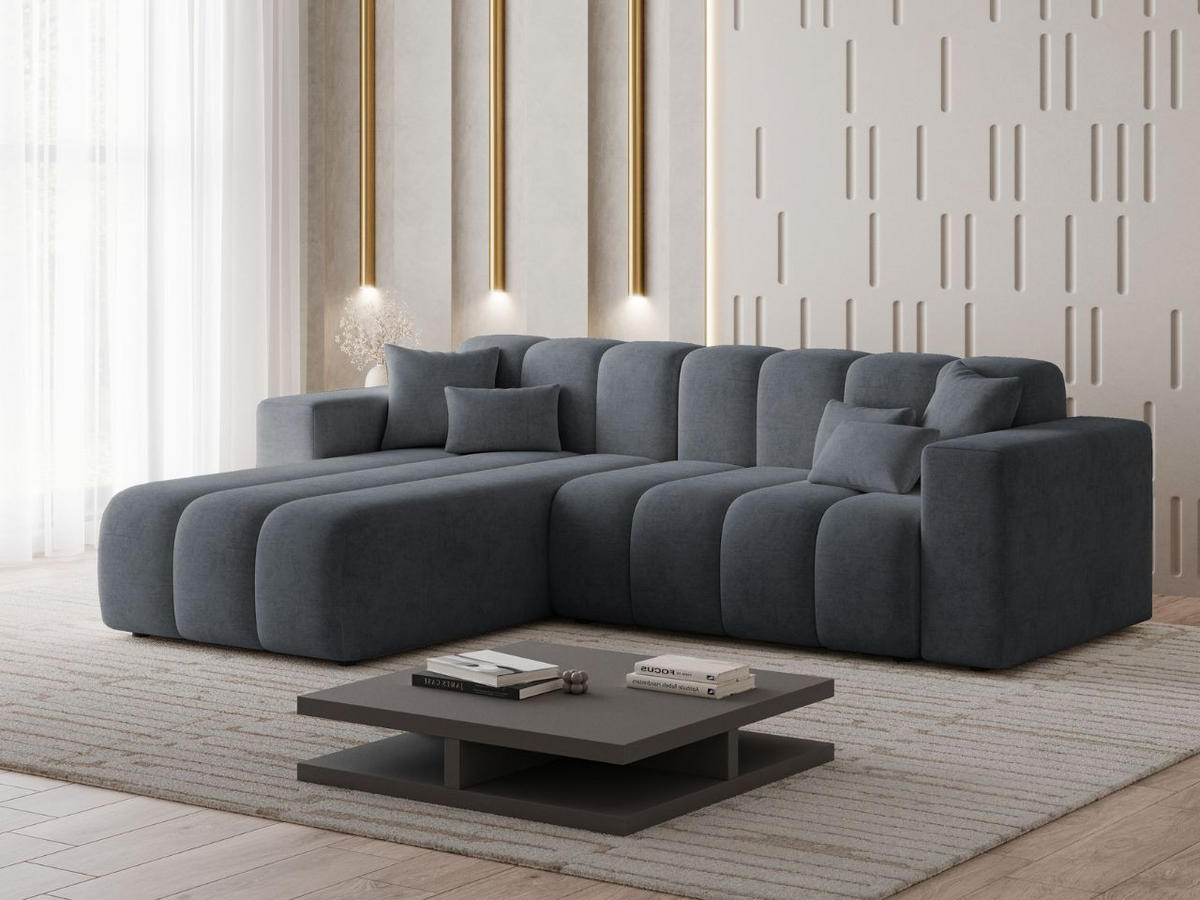 ECKSOFA Nork Dunkelgrau Links - Dunkelgrau, Holz/Textil (180/265cm) - Graingold