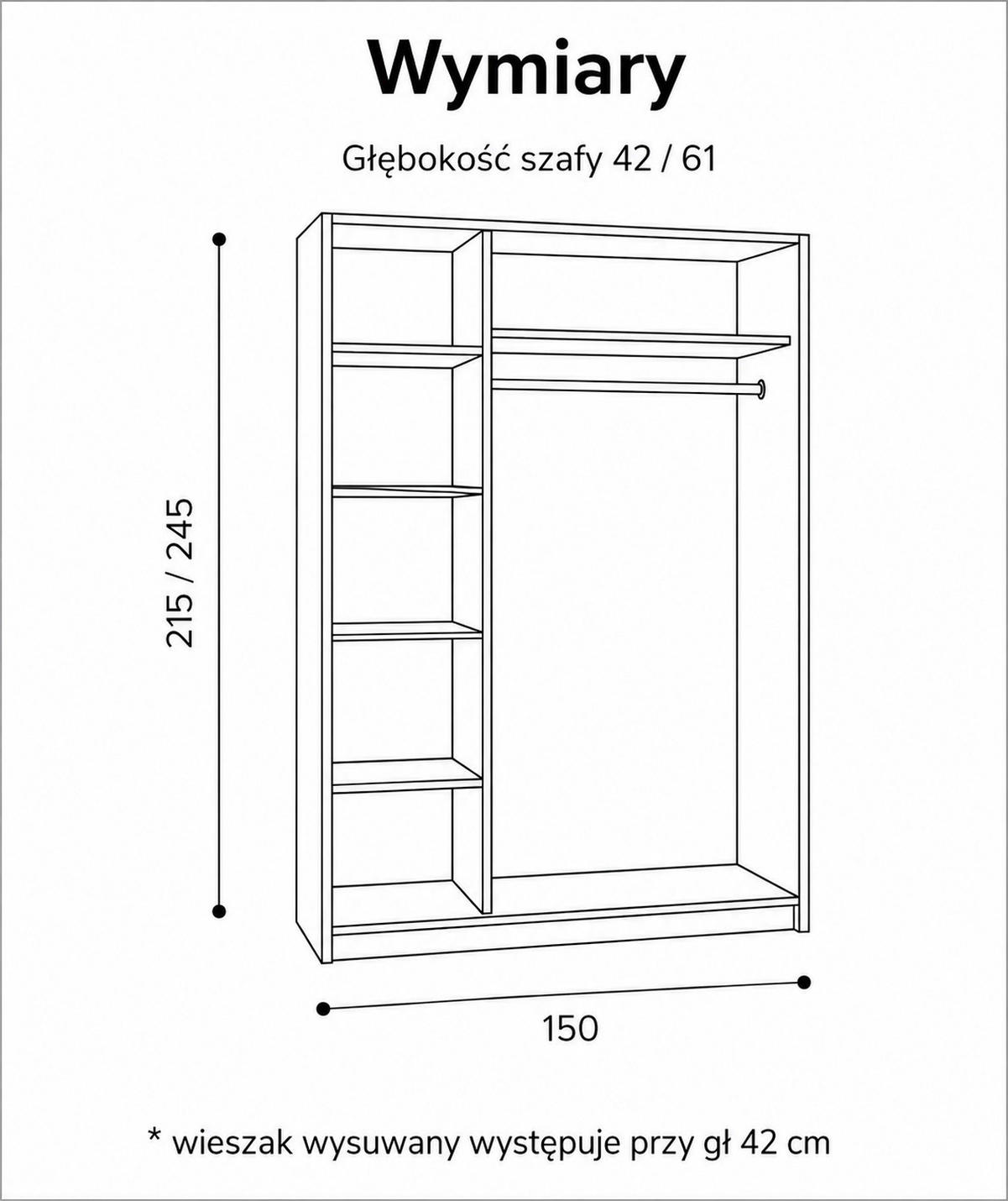 SCHIEBETÜRENSCHRANK Riva 150 cm - Eiche Craft Gold - Goldfarben, Holzwerkstoff (150/245/61cm)