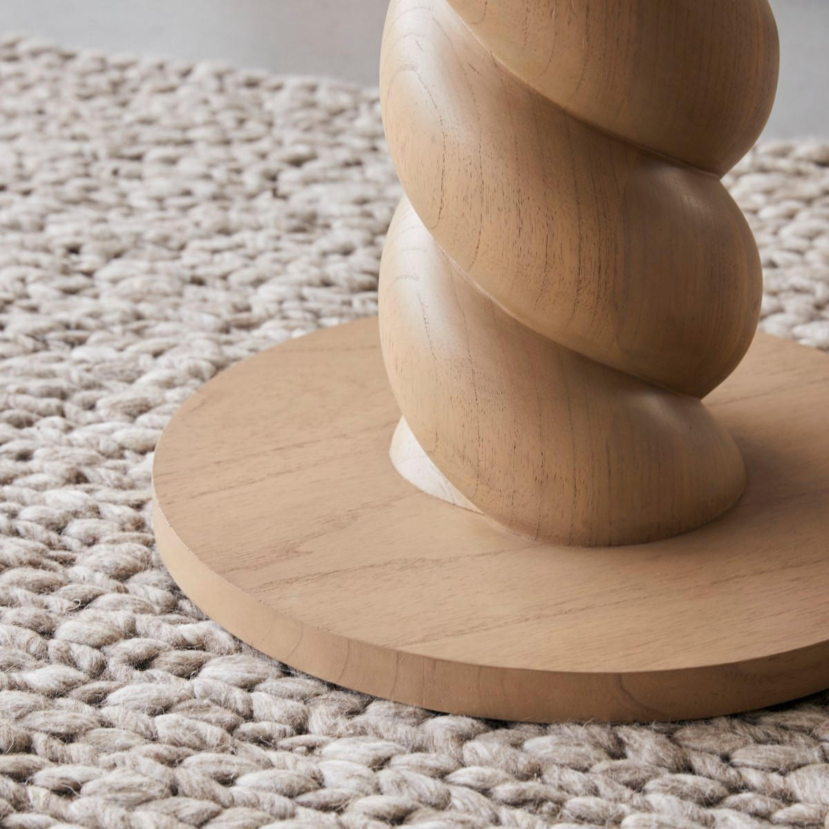 BEISTELLTISCH Liza Beige aus Helles Mindiholz - Beige, Holz (48/48/50cm) - Tikamoon