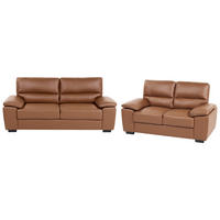 SOFA-SET 5-sitzer Kunstleder Braun Vogar - Braun, Kunststoff (195/90/74cm) - Beliani
