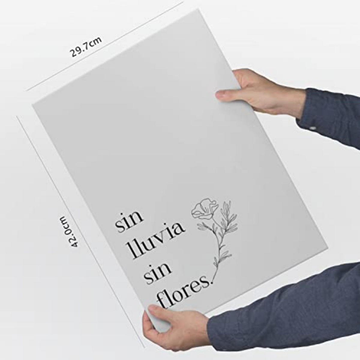 POSTER Set mit 4 Glücklich TypografieStil A3 Rahmenlos - Klar, Papier (29.7/3cm) - Nacnic