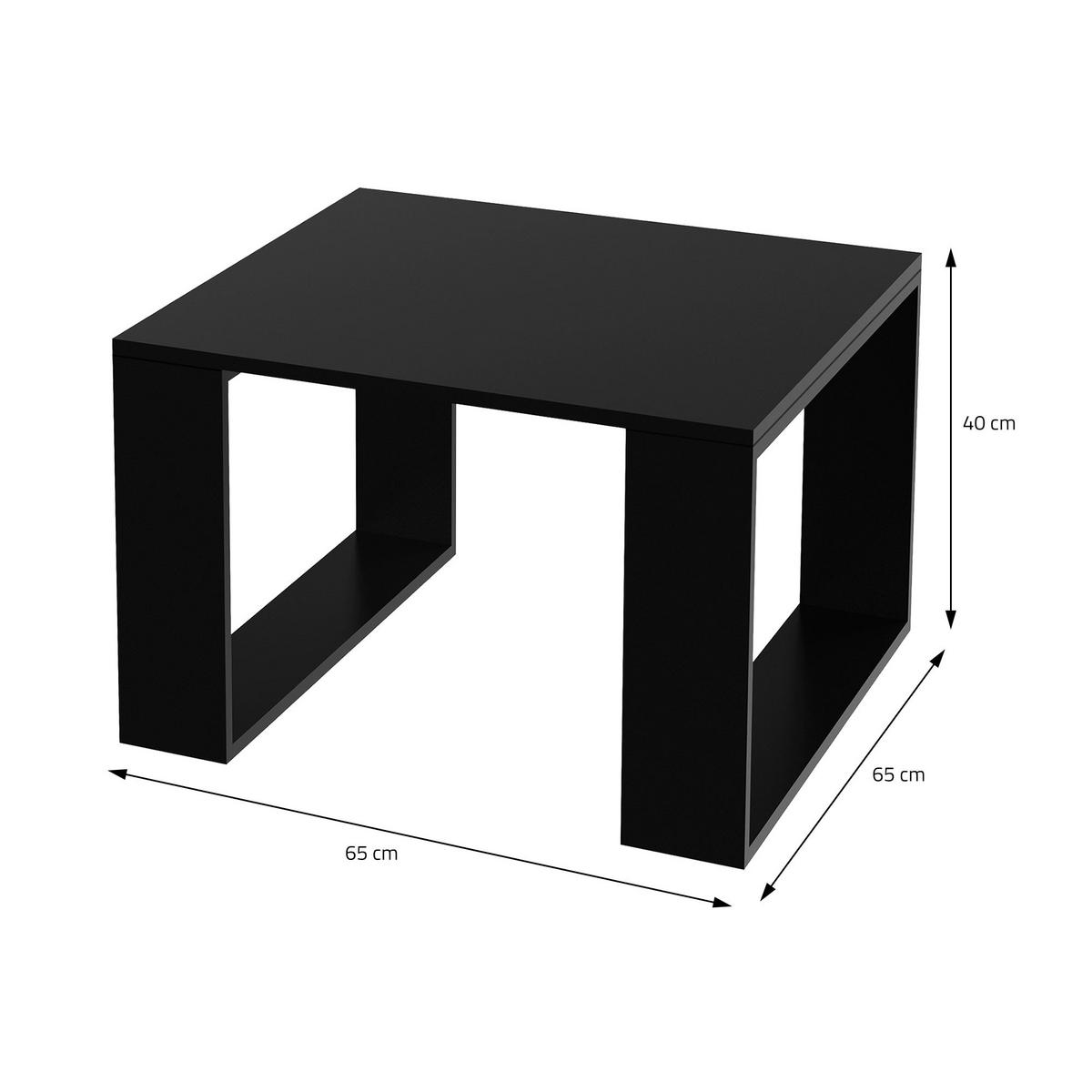 COUCHTISCH rechteckig Schwarz 65/65/40 cm - Schwarz, Holzwerkstoff (65/40/65cm) - ML-DESIGN