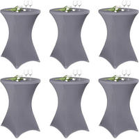 STEHTISCH Hussen 6er Set Hellgrau 80 cm - Grau, Textil (80/110cm)