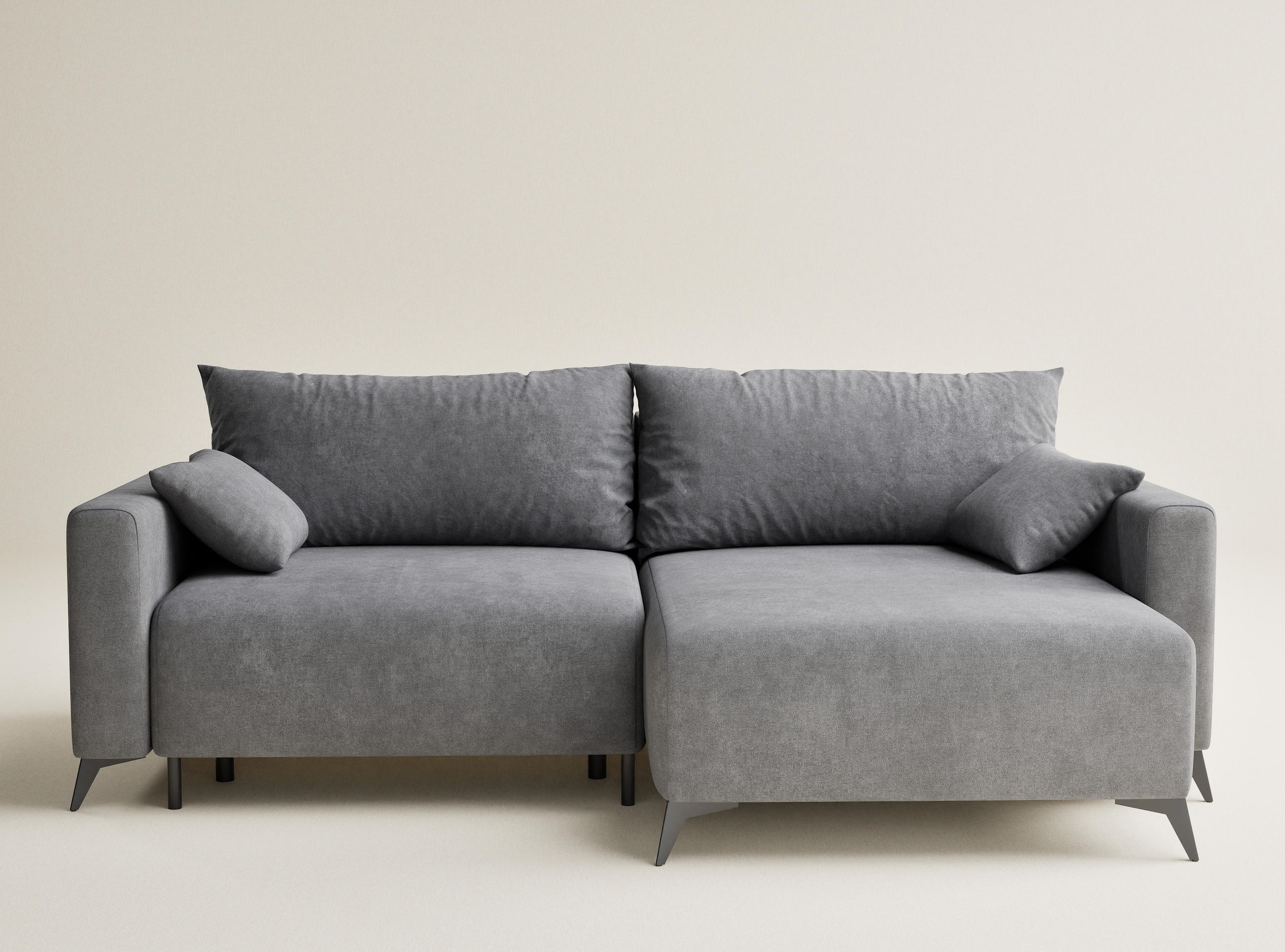 Thumbnail - Maison de Reve Ecksofa, Grau, Textil, Holz, Holzwerkstoff, 3-Sitzer, Füllung: Schaumstoff, L-Form, 239x148 cm, Hergestel...