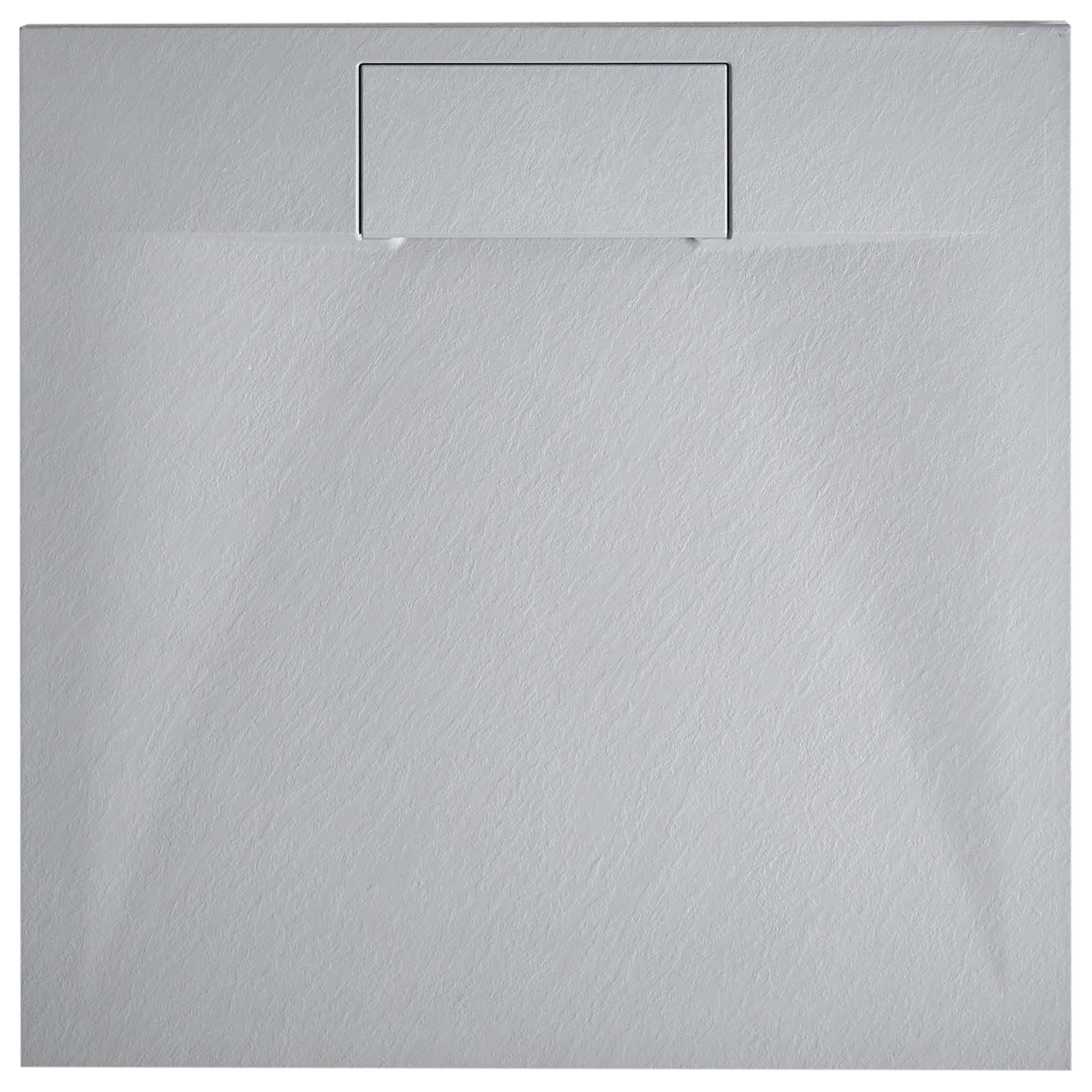 DUSCHWANNE 90/90/3 cm Grau Azzurro - Dunkelgrau/Grau, Kunststoff (90/3/90cm) - Beliani