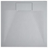 SPRCHOVÁ VANIČKA 90/90/3 cm Šedá Azzurro - šedá/tmavě šedá, plast (90/3/90cm) - Beliani