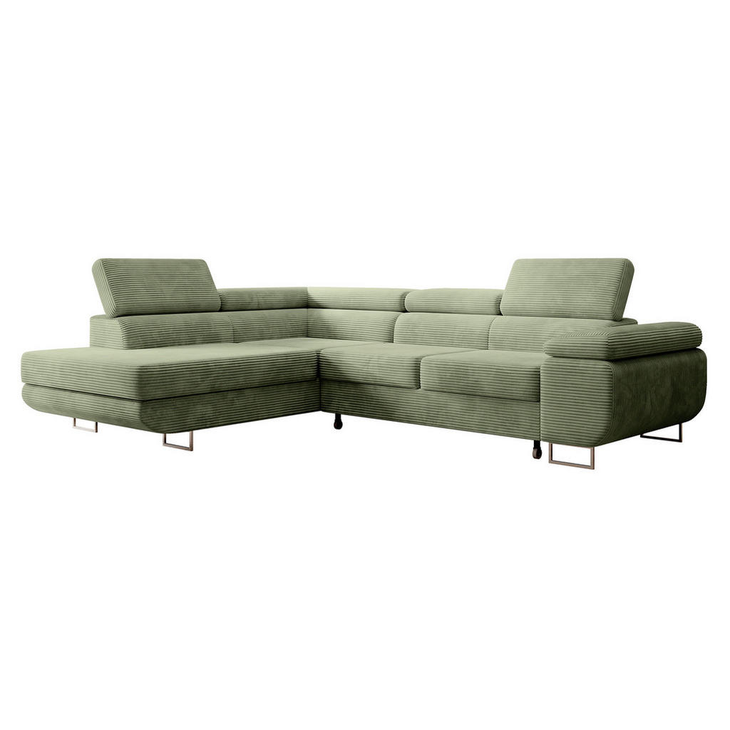Thumbnail - Selsey Ecksofa, Salbeigrün, Textil, L-Form, Ottomane links, 275x203 cm, Wohnzimmer, Sofas & Couches, Wohnlandschaften, E...