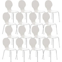 BESUCHERSTUHL 16er Set Holz weiß - Weiß, Holz (43/86/45cm) - CLP