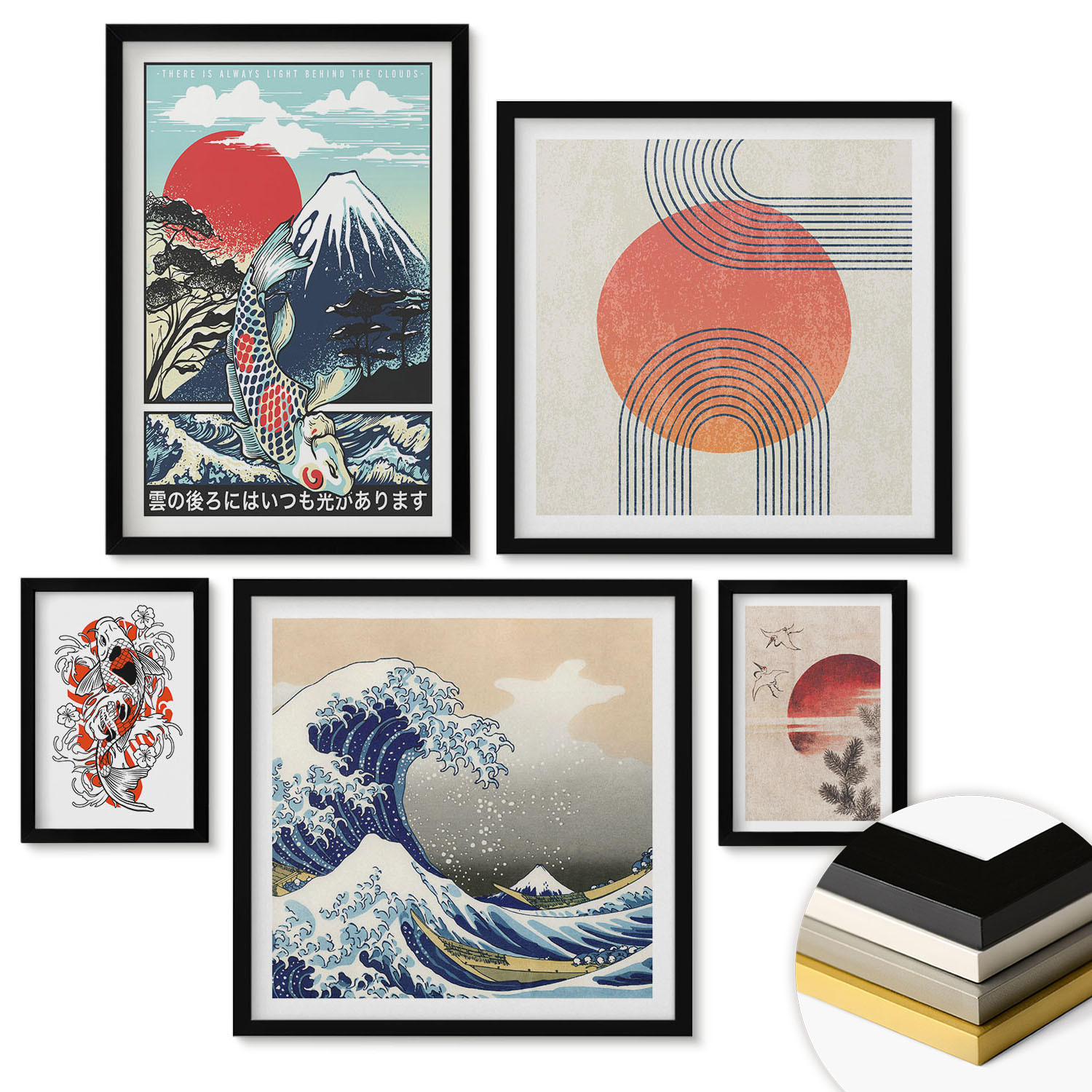ArtPrintCave Wandbilder Schwarz 40x60 cm
