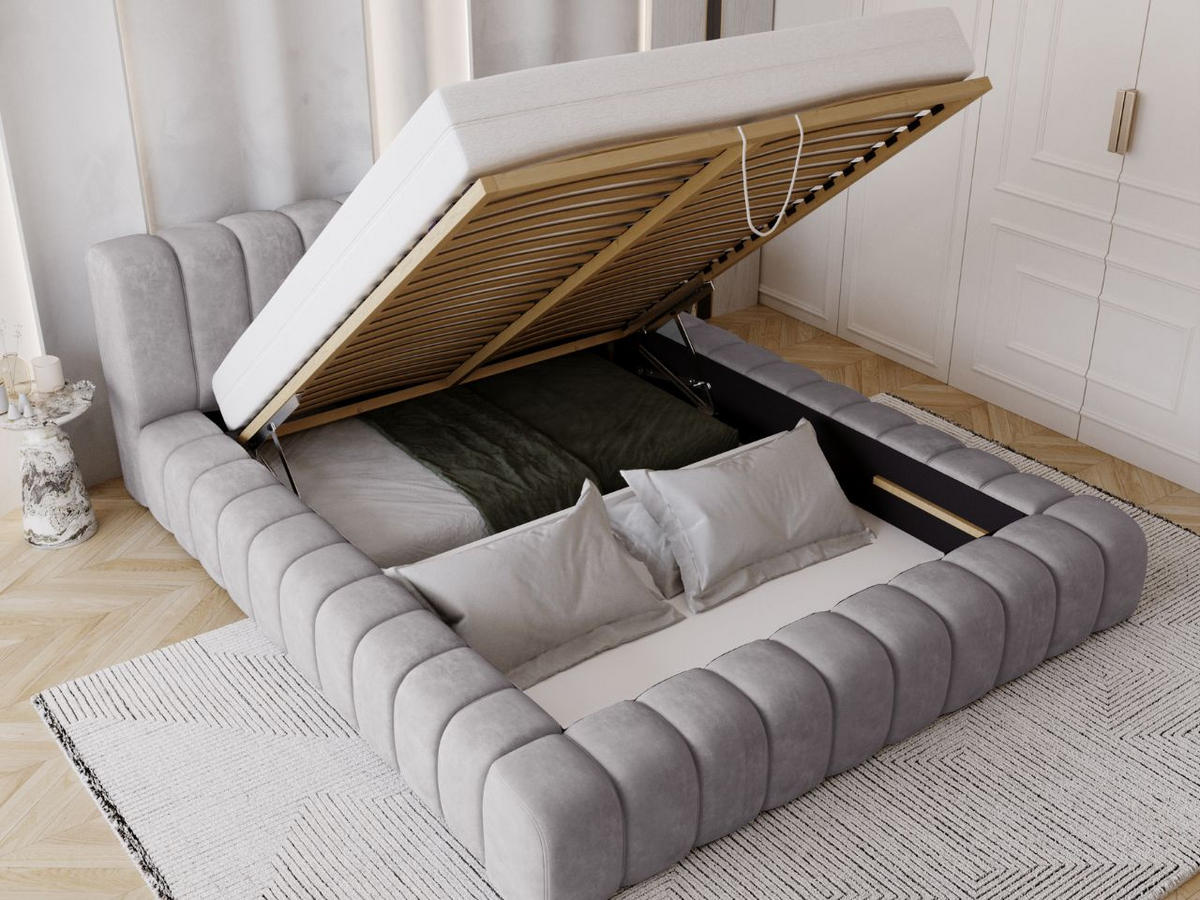 POLSTERBETT Italia 160x200 Grau - Grau, Textil (160/200cm) - Graingold