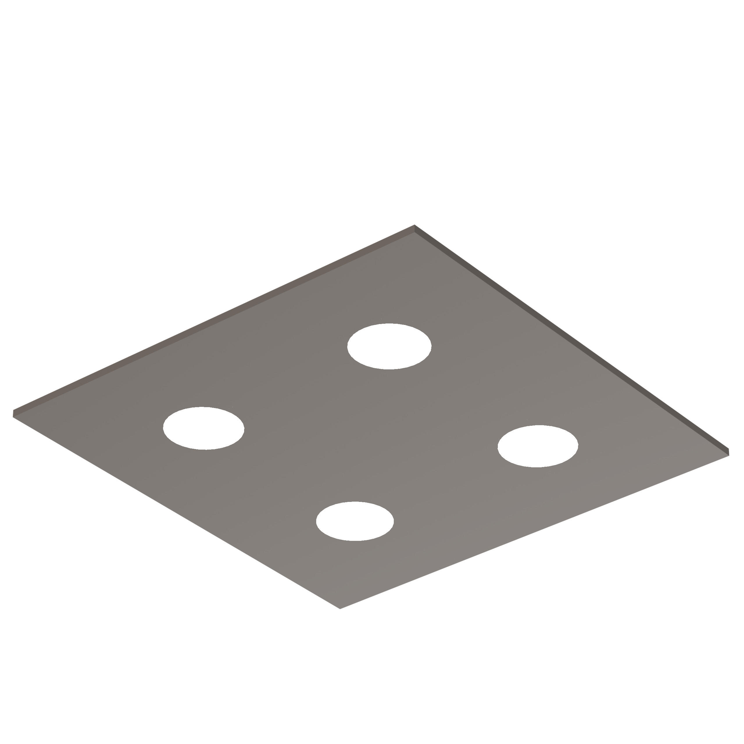 DECKENLEUCHTE - Graubraun, Metall (40/40/4cm) - Lumicom