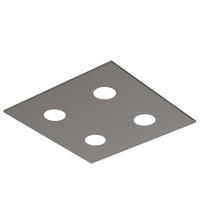 DECKENLEUCHTE - Graubraun, Metall (40/40/4cm) - Lumicom