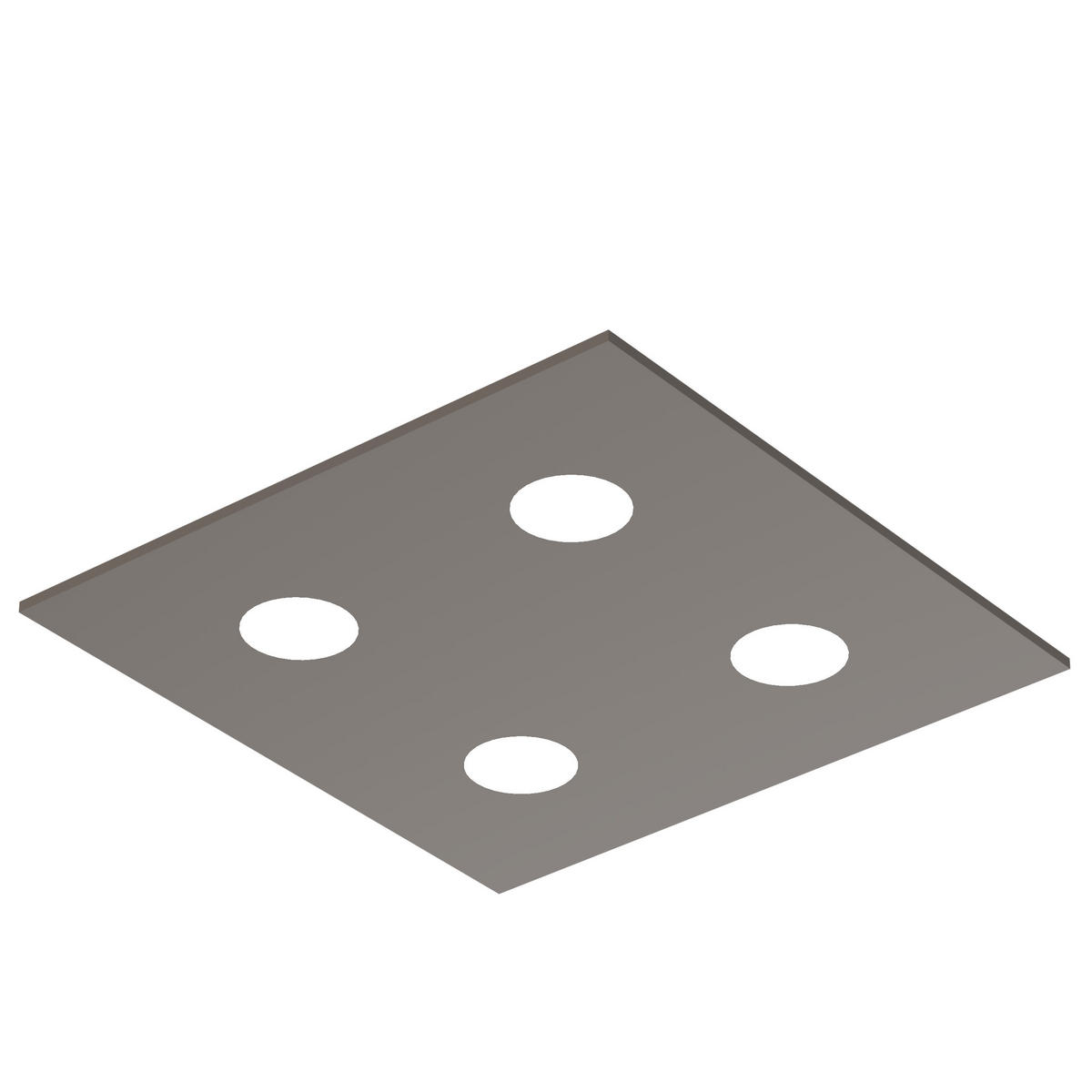 DECKENLEUCHTE - Graubraun, Metall (40/40/4cm) - Lumicom