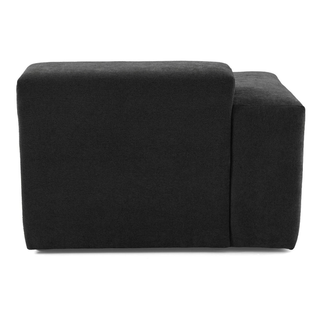 3-SITZER modulares Sofa HEAVEN SET 1 Rechts, Breite 255 cm Webstoff Schwarz - Schwarz, Holz/Kunststoff (102/71/255cm) - Muffo