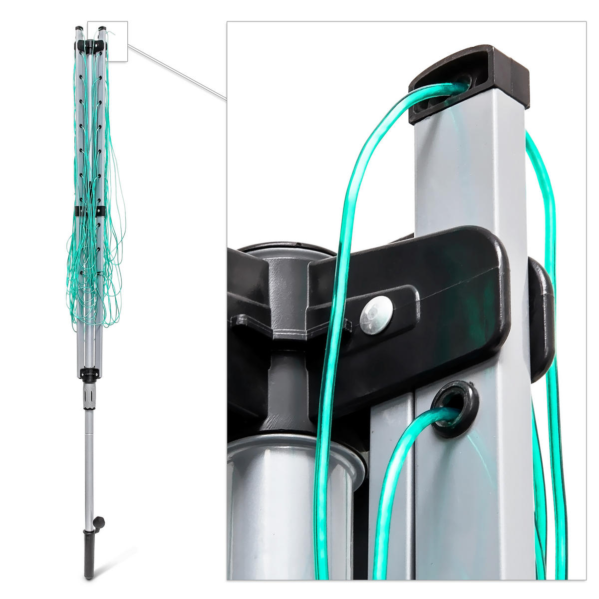 WÄSCHESPINNE - Silberfarben, Kunststoff/Metall (242/184/242cm) - Relaxdays