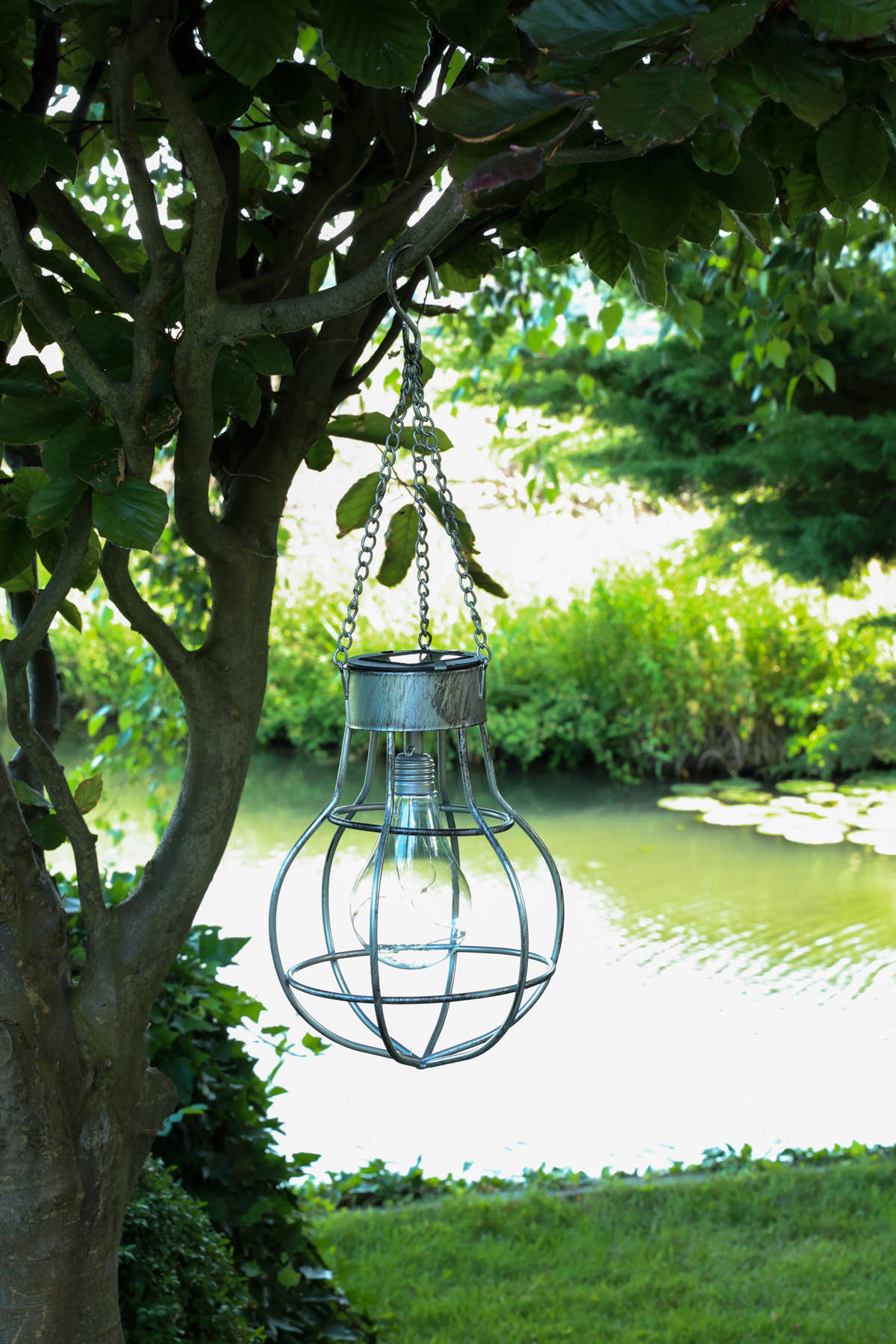SOLARLAMPE Garten Dekorative Laterne - Silberfarben, Metall (18/18/26cm) - Home Styling Collection