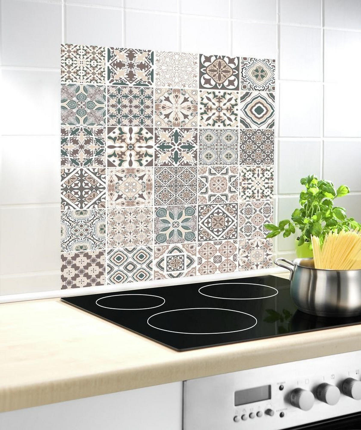 HERDABDECKPLATTE aus Glas Floor Tile 70/60/0,4 cm - Multicolor, Glas (60/0.4/70cm) - Wenko