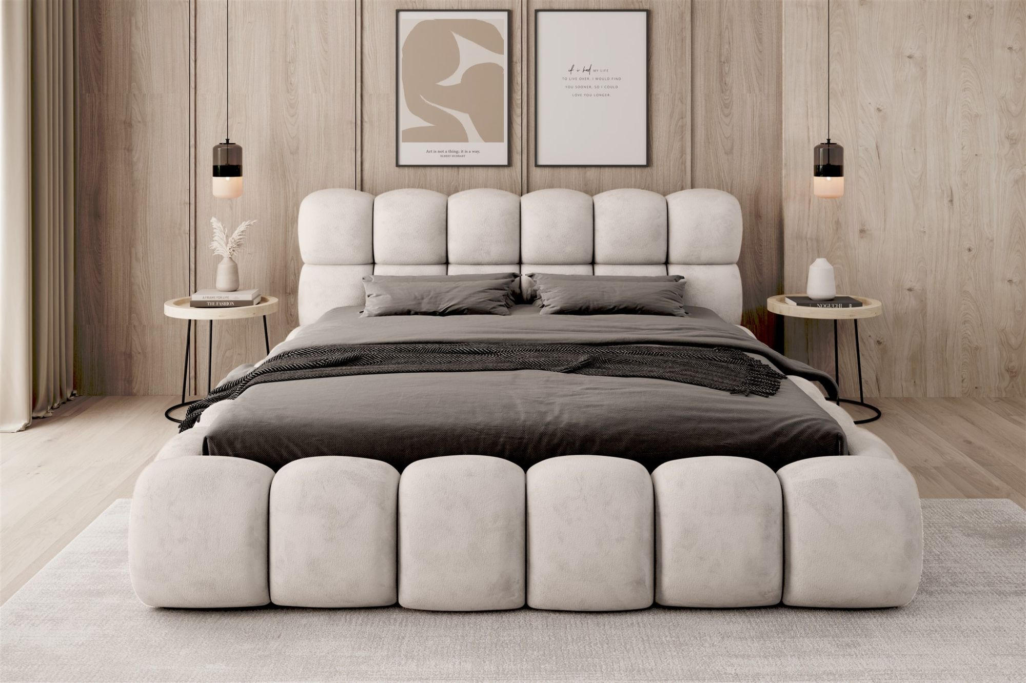 Thumbnail - Fun Möbel Polsterbett, Creme, Textil, 180x200 cm, Schlafzimmer, Betten, Polsterbetten