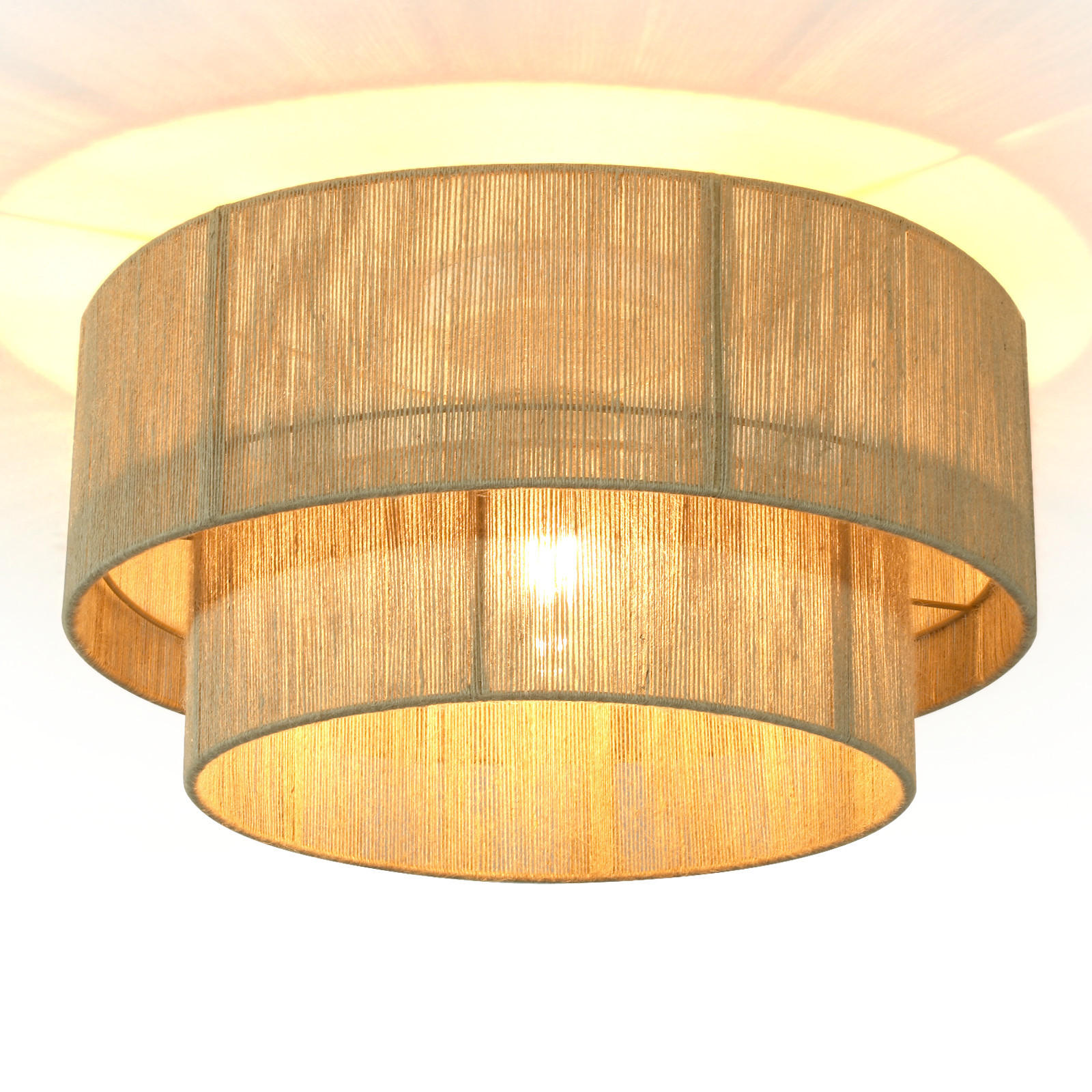 DECKENLEUCHTE Ceilume 40/40/27.5 cm - Braun, Textil (40/40/27.5cm) - ZMH