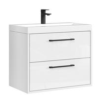 BADMÖBEL-SET Florence 2 Teile Weiß Hochglanz - 60 x 35 x 51 cm - Weiß, Holz (60/51/35cm) - Badplaats