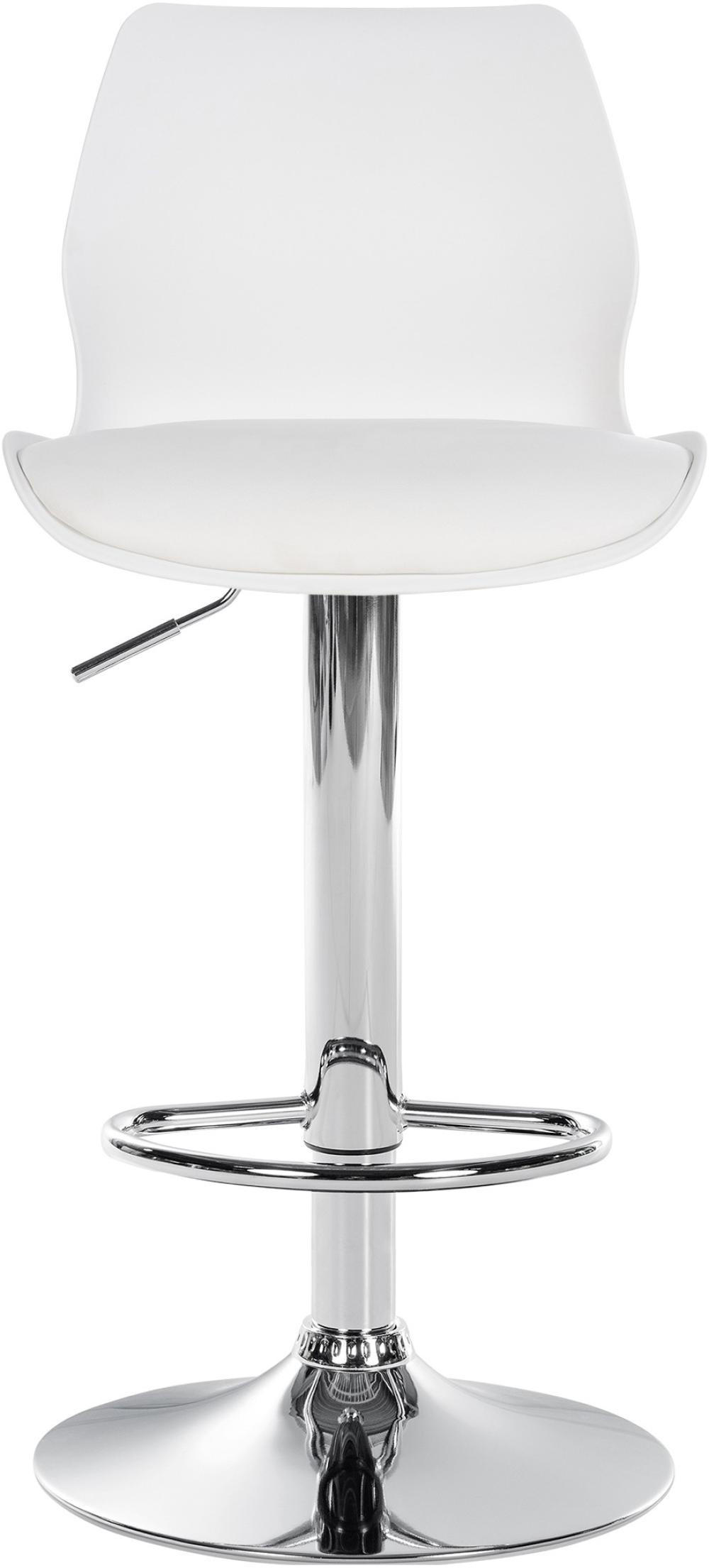 BARHOCKER 2er Set Kunststoff weiß - Chromfarben/Weiß, Kunststoff/Textil (39/82/42cm) - CLP