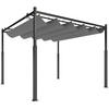 PERGOLA ca. 3x3 m Freistehend Terrassenüberdachung mit Schiebedach, magnetisch - Grau, Textil/Metall (298/230/298cm) - Outsunny