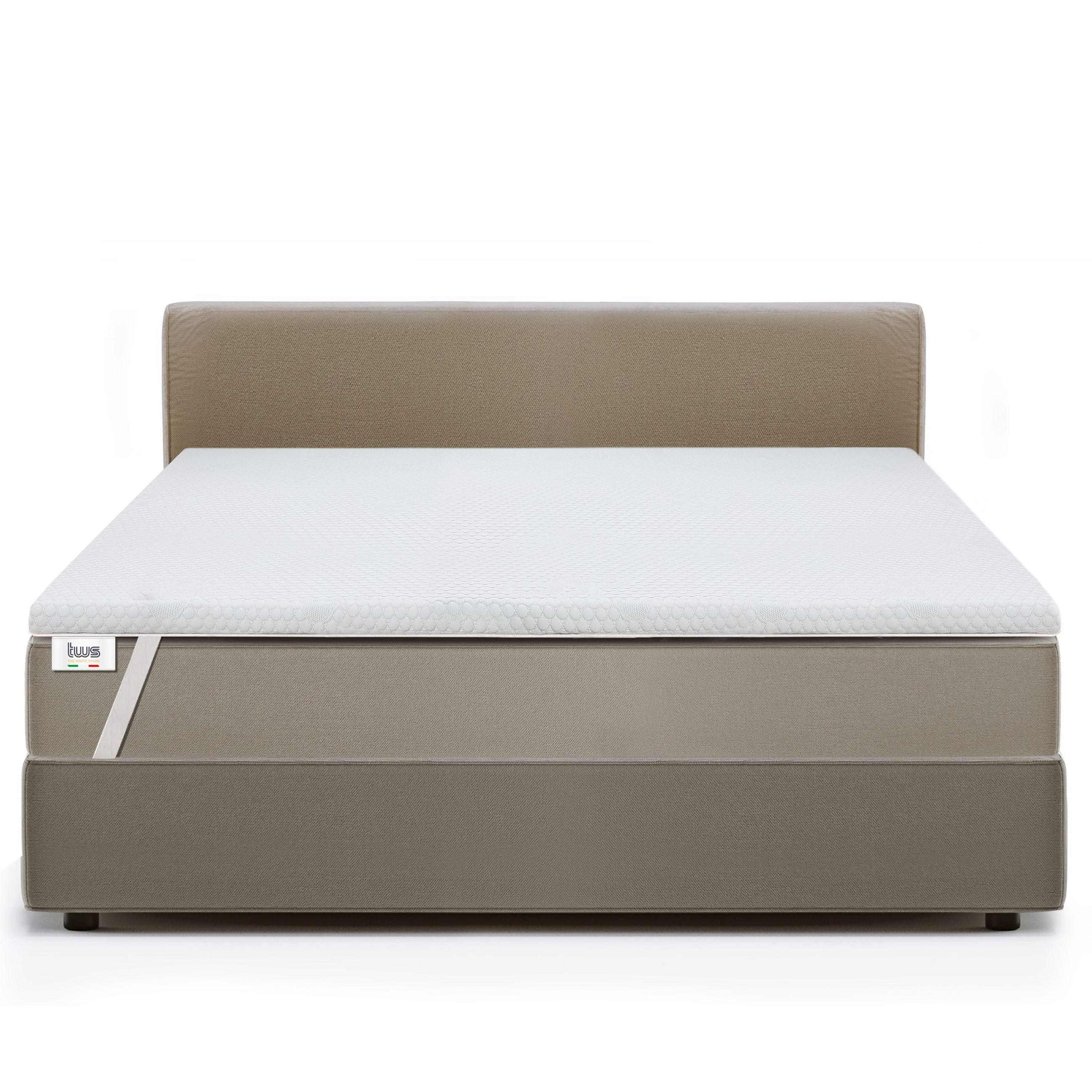 TOPPER Memory Foam Einzelmatratzenauflage | 6 cm Matratzentopper | Antibakteriell und antimykotisch | 90 x 200 - Weiß, Textil (90/200cm) - The White Stone