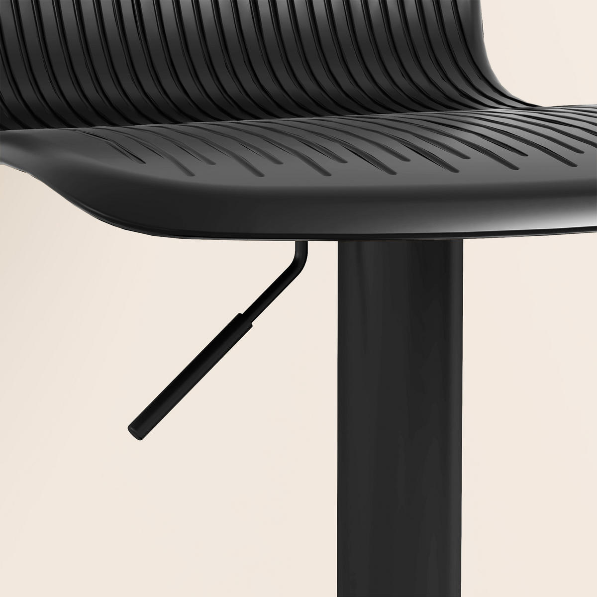 BARHOCKER 2er-Set DE-14772 höhenverstellbar mit Rückenlehne und Fußstütze Schwarz - Schwarz, Metall (38.5/97.5/40cm) - ComfortXL