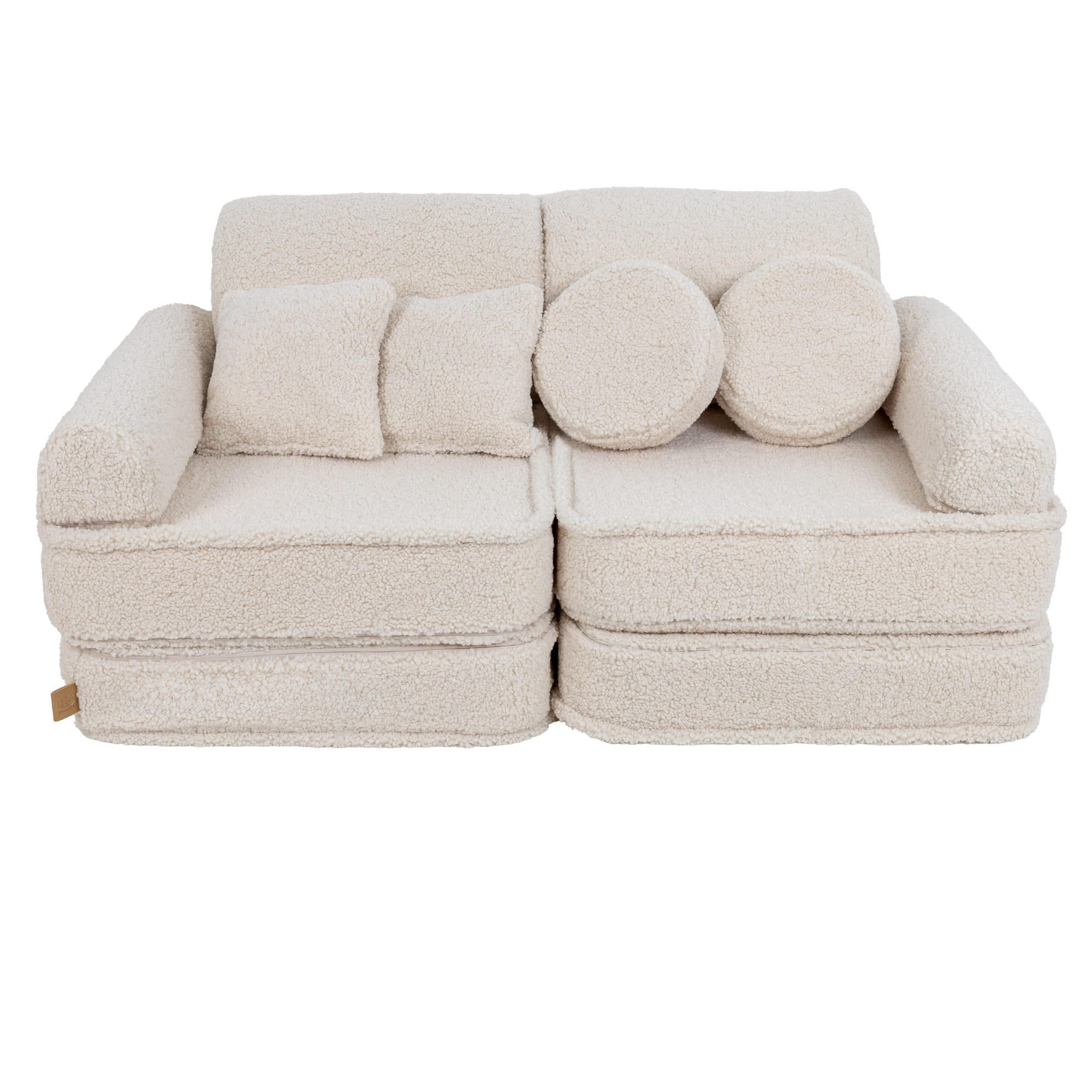 KINDERSOFA, Bearly, Pocket Plus, Cremig - Creme, Textil (120/25/60cm) - MeowBaby