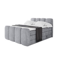 BOXBETT mit Matratze H3|H4 und Lattenrost - NINA-Z KING - 120x200 cm - Hellgrau - Hellgrau, Holzwerkstoff (120/200cm)