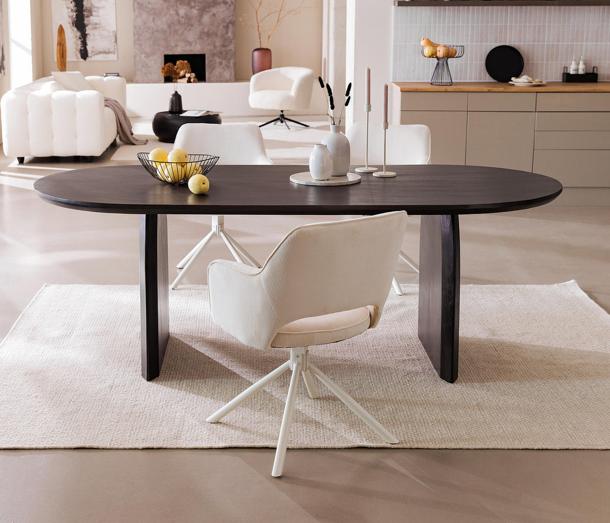 MASSIVER ESSTISCH - Mango massiv - Dunkelbraun, Holz (100/220/77cm) - home24